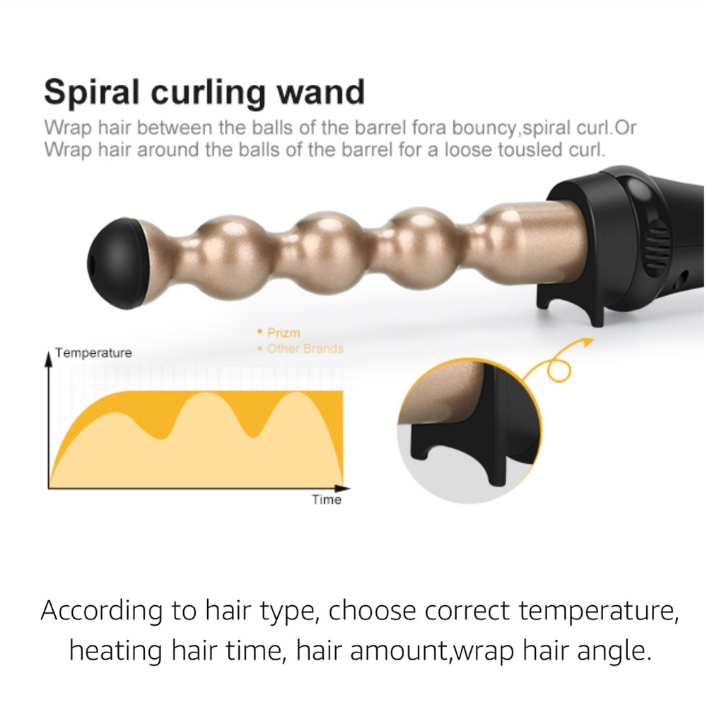 Prizm 5-in-1 Curling Iron Wand Set - Picture 8 of 12